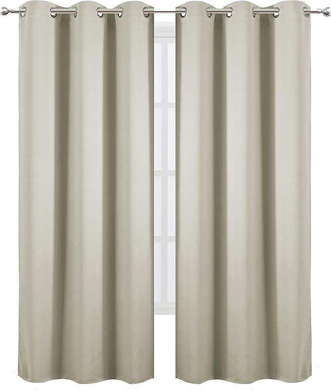 Light Beige Thermal Blackout Curtains/42 x 84 Inch/Set of 2 Panels Room - Image 2