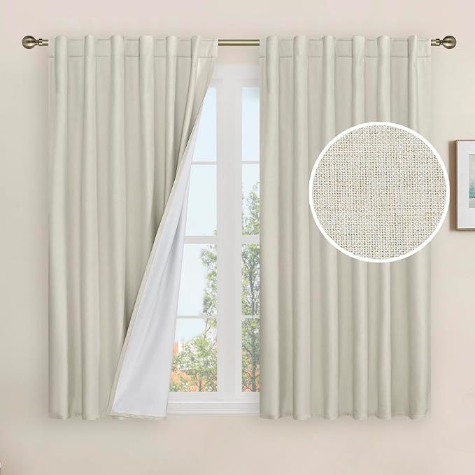 Full Blackout Linen Window Curtains by LAMIT