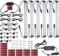 Under Cabinet LED Lighting Kit Plug in or Hardwired, 6 pcs 12 Inches Light Strips, 2000 Lumen, Super Bright, for Kitchen Counter, Closet, Shelf Lights, 31W, Warm White (6 Bars)