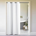 NICETOWN Closet Curtain for Bedroom Door, Faux Folding Accordion Doors, Noise Reducing Room Divider for Doorway Laundry Room Bifold Door (1 Panel, 5ft Wide x 9ft Long, White)