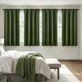 MIULEE 4 Panels Set Olive Green Blackout Curtains 63 Inch Length Bedroom | by MIULEE