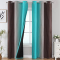 Brown and Teal Ombre Blackout Curtains by ESTELARTEXTILER