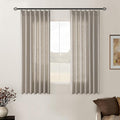 Burlywood Birch Pinch Pleat Linen Kitchen Curtains 45 Inches Long 2 Panels | by Twodrapes