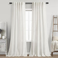 Beige White Linen Curtains 96 Inches Long by Nanspring