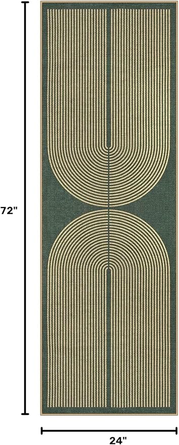 Lahome Enfys Modern Rainbow Easy Jute Entryway Runner Rug, Washable Carpet - Image 2