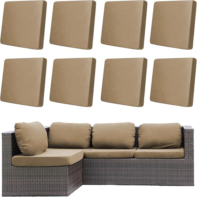 8Pcs Outdoor Cushion Covers, Elastic Patio Cushion Covers | Washable, by dreahoteztil