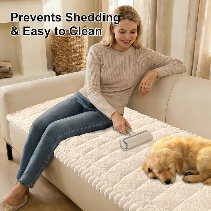 Smiry Couch Cover for Dogs, Non Slip Fuzzy Pet Sofa Covers Washable | Sofa - Image 3