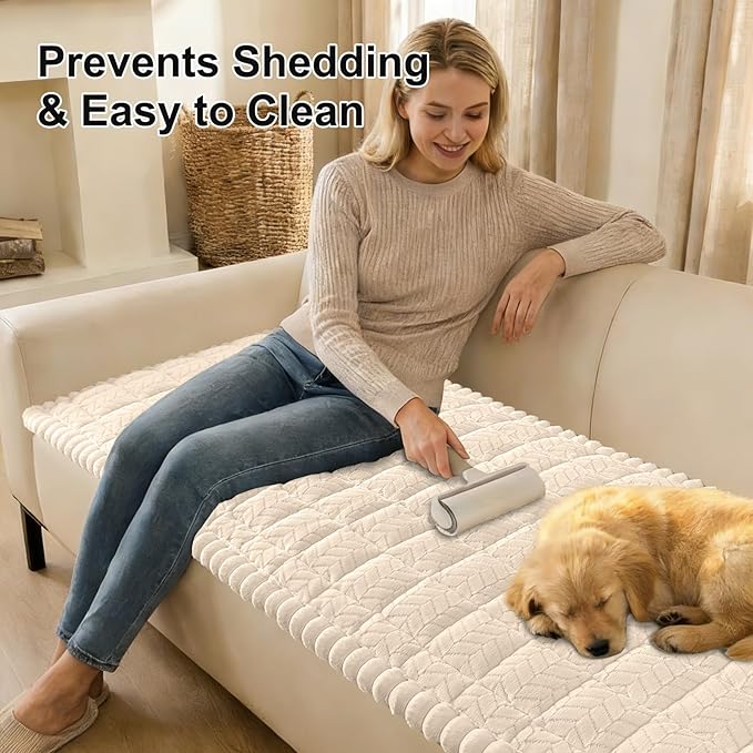Smiry Couch Cover for Dogs, Non Slip Fuzzy Pet Sofa Covers Washable | Sofa - Image 3