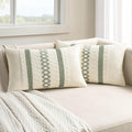 MIULEE Set of 2 Sage Green Boho Decorative Lumbar Pillow Covers 12x24 Inch | by MIULEE