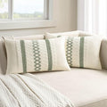 MIULEE Set of 2 Sage Green Boho Decorative Lumbar Pillow Covers 12x20 Inch | by MIULEE