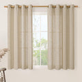 54 Inch Semi Sheer Linen Curtains 2 Panels Set, Light Filtering Bedroom Window by LAMIT
