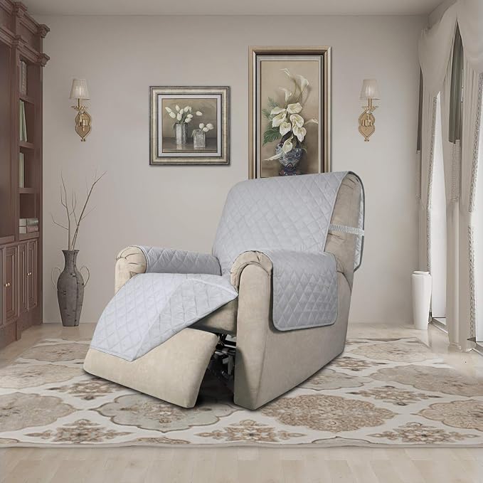 Easy-Going Reversible Couch Cover, Recliner 19 in, Light Gray/Light Gray | - Image 2