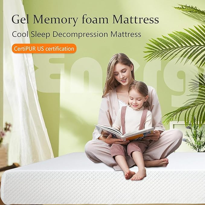 BestMassage | 12 Inch Queen Mattress | Gel Memory Foam | Medium Firm Feel | White | Bed in a Box, CertiPUR-US Certified | Pressure Relief, Cooling Ventilated Foam | Breathable Knit Cover