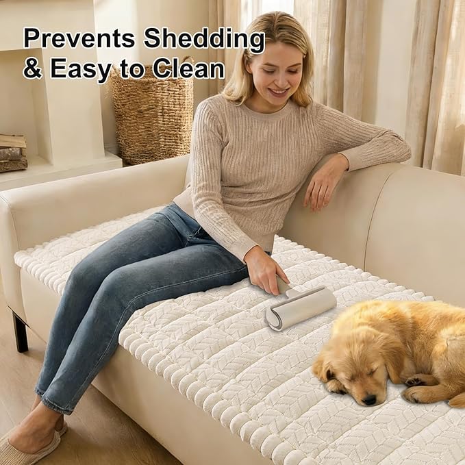Smiry Couch Cover for Dogs, Non Slip Fuzzy Pet Sofa Covers Washable | Sofa - Image 3