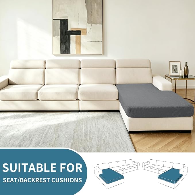 XINEAGE Chaise Cover for L Shaped Sofa, Sectional Couch Covers for Pets - Image 2