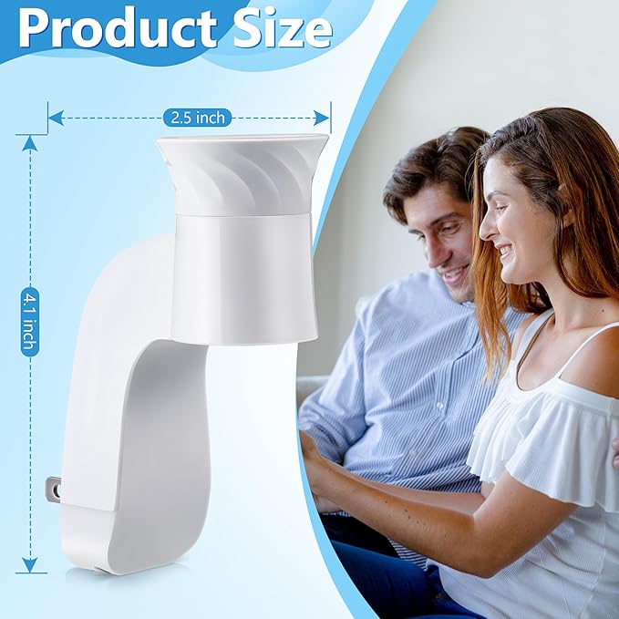 6 Pack Wall Fragrance Plug in Compatible with Bath and Body Works WallFlower Fragrances, ETL Certified, Rotatable, Precise Scent Control Fragrance Diffuser Plug for Home, Office (White)