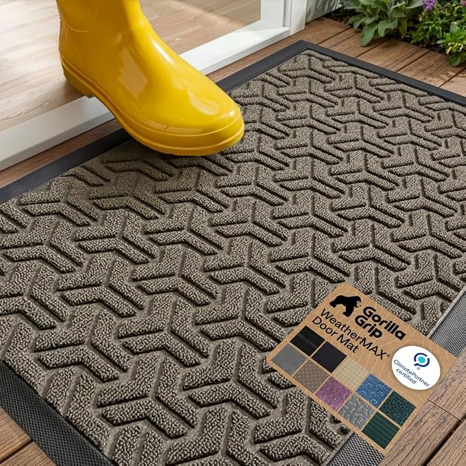 GORILLA GRIP 100% Waterproof All-Season WeatherMAX Doormat, US Designed Natural by Unknown
