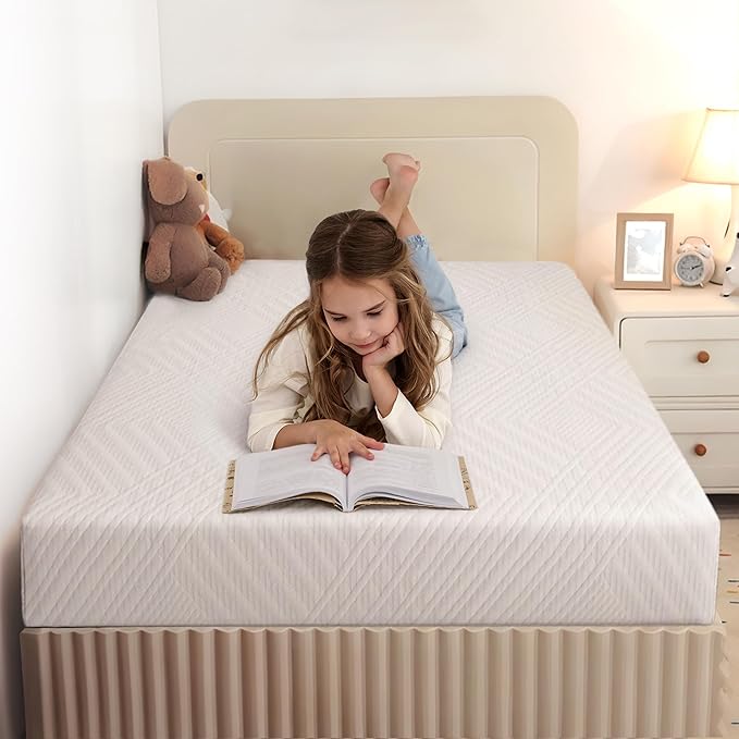 Twin Mattress in a Box, 5 inch Mattresses Made in USA for Kids Bed Single Size Daybed Individual Bunk, Memory Foam Medium Firm,