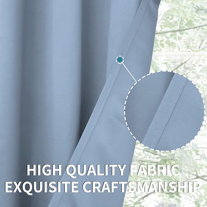 BGment Blackout Curtains for Living Room - Grommet Thermal Insulated Room Darkening Curtains for Bedroom, 2 Panels of 52 x 84 Inch, Spa Blue