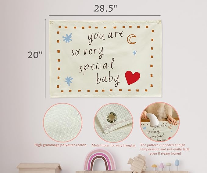 You Are So Special-Nursery Rectangular Canvas Banner-Boho Flag Wall Sign Decor for Toddler Boy Girl Kids,Baby Room Above Crib Bedroom Playroom Reading Room Decor-Baby Shower Birthday Christmas Gift