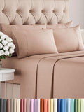 King 6 Piece Sheet Set - Comfy Breathable & Cooling - Ultra Soft Hotel Luxury Bedding Set with 8-16 Inch Deep Pockets - 1 Flat & 1 Fitted Sheet & 4 Pillowcases - Cozy, Wrinkle Free & Easy Care - Mauve