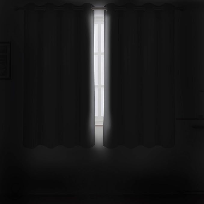 Grey Bedroom Blackout Curtains/52 x 63 Inch Long/Set of 2 Curtain - Image 3