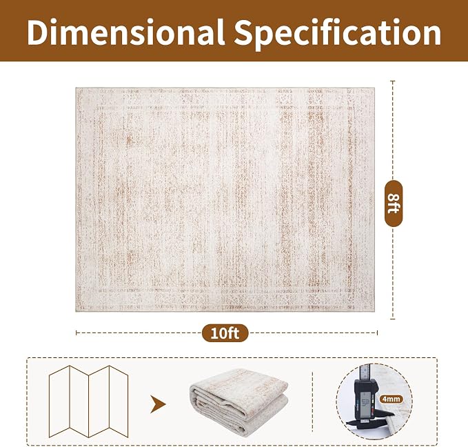 8x10 Washable Area Rugs for Living Room, Dining Room, Nursery - Image 2