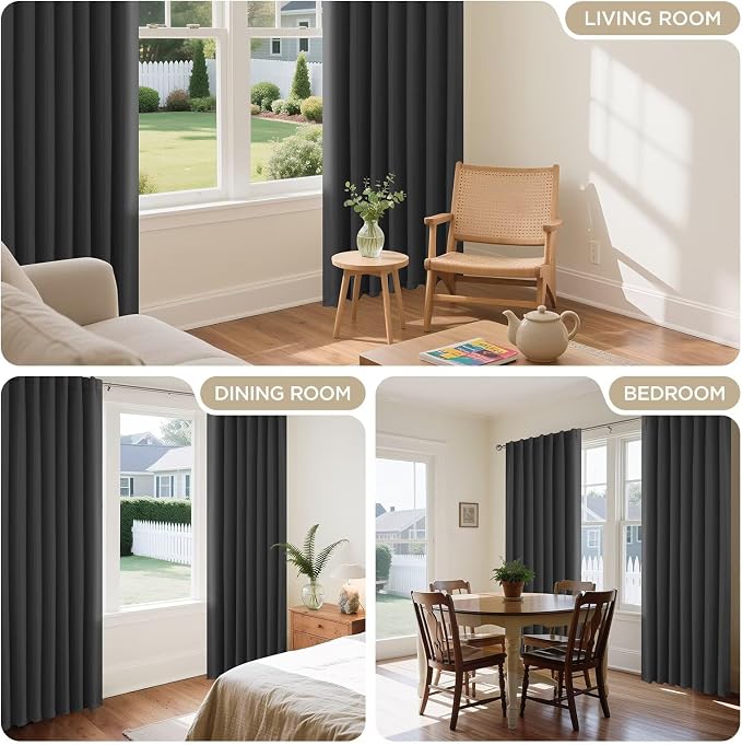 Joydeco Blackout Curtains 96 Inches Long, Thermal Insulated Black Out Curtains - Image 7