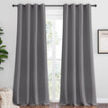 NICETOWN Bedroom Blackout Curtains Panels, 1 Pair, 55 inches by 118 Inch, Grey, Triple Weave Energy Saving Thermal Insulated Solid Grommet Blackout Draperies for Patio