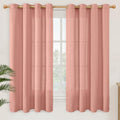 YoungsTex Dusty Rose Linen Curtains 63 Inches Length by YoungsTex