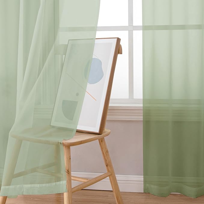 Sheer Curtains 84 inches Long 2 Panels Set - Image 9
