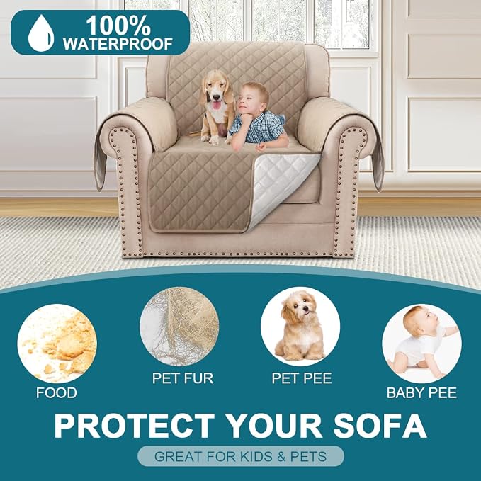 Turquoize 100% Waterproof Sofa Covers Chair Cover Slipcover Couch Protector - Image 2