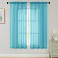 Sheer Curtains 63 Inch Length 2 Panels Set by WelvetBLK