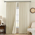 AUSSPVOCT Pinch Pleated 90 Inch Linen Curtains 100% Blackout by AUSSPVOCT