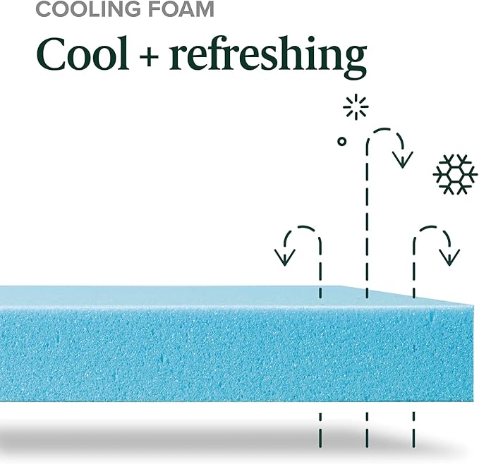 ZINUS 6 Inch Green Tea Cooling Memory Foam Mattress [New Version], Short Queen, Fiberglass Free, Medium Firmness, Cooling Gel Foam, Certified Safe Foams & Fabric, Mattress in A Box