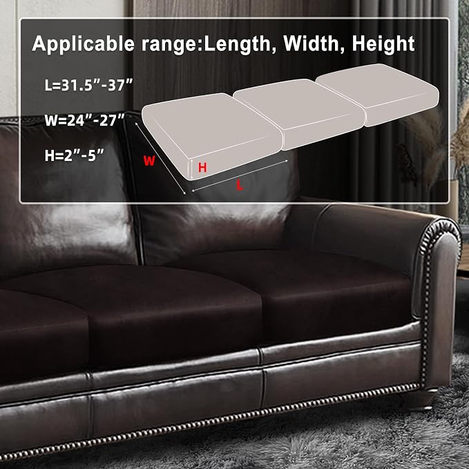 ANARACHON Leather Look Couch Cushion Covers Sofa Seat Slipcovers Sets Couches - Image 3
