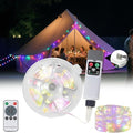 Moobibear Camping String Lights, Quick Storage, 66FT/200LED RGB Rechargeable Tent Lights String with USB 8 Lighting Modes, Hanging Waterproof Portable LED Lamp for for Camping Essentials, Yard, Party