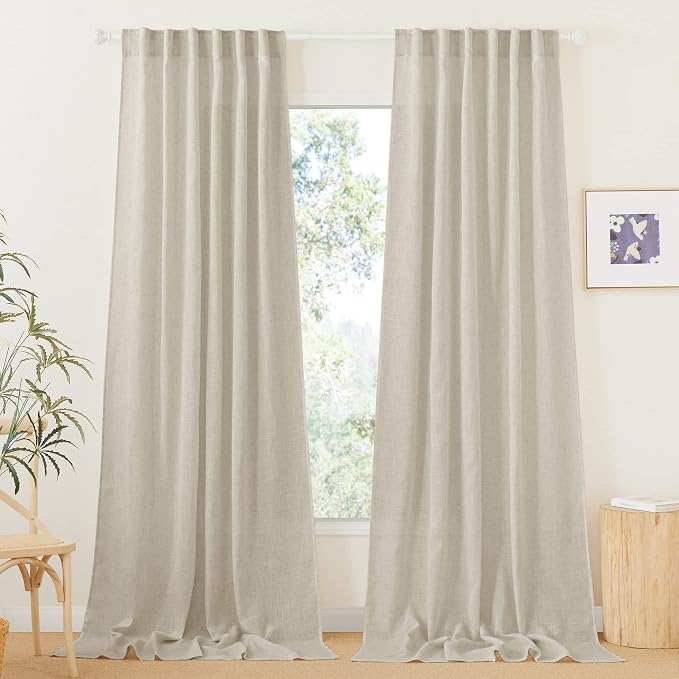RYB HOME Extra Long Linen Curtains by RYBHOME