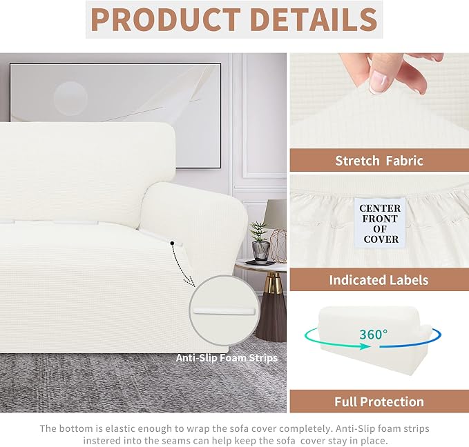 Easy-Going 100% Waterproof Couch Cover, 3 Cushion Couch Slipcover - Image 4