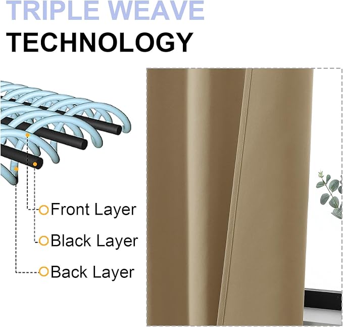 Simplebrand Ava Taupe Blackout Curtains - Image 5