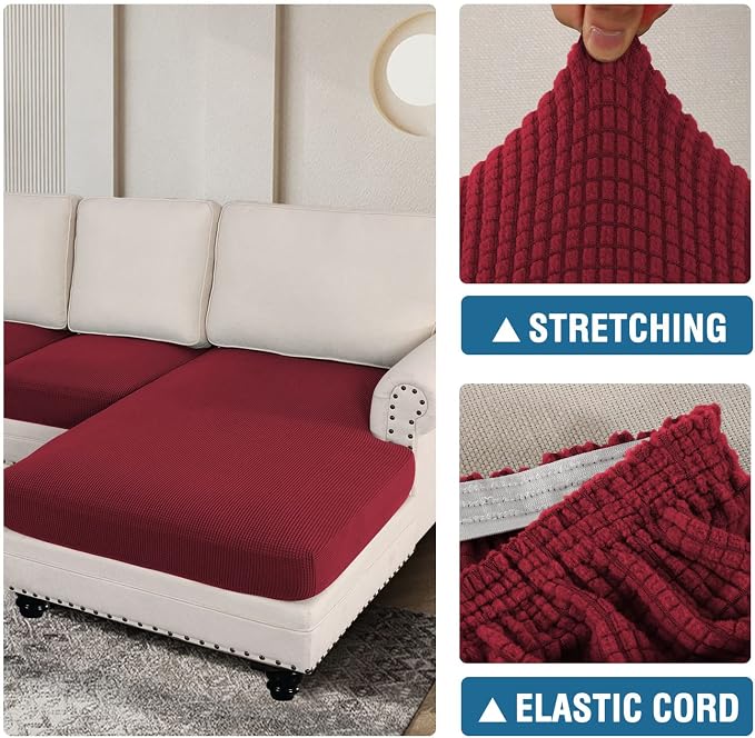 H.VERSAILTEX Sectional Couch Covers 4 Pieces Sofa Seat Cushion Covers L Shape - Image 6