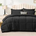 Love's cabin Full Comforter Set Ash Black, 7 Pieces Full Bed in a Bag, All Season Bedding Sets with 1 Comforter, 1 Flat Sheet, 1 Fitted Sheet, 2 Pillowcase and 2 Pillow Sham