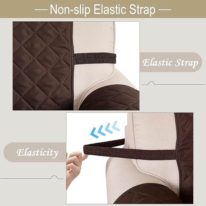 Reversible Loveseat Couch Sofa Covers, Chocolate | Loveseat Covers - Image 6