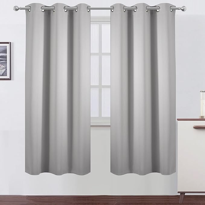 Light Grey Thermal Blackout Curtains/42 x 72 Inch/Set of 2 Panels Room by Lemomo