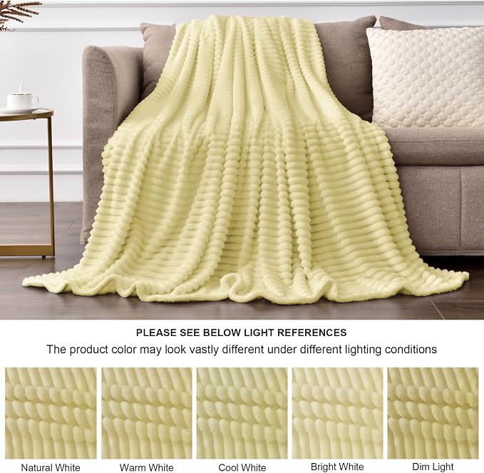 BEDELITE Transparent Yellow Fleece Throw Blanket - Image 6