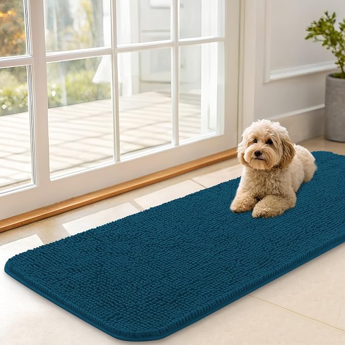 OLANLY Dog Door Mat for Muddy Paws 47x17, Super Absorbent Chenille Mud Mat | by OLANLY