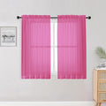 Hot Pink Kitchen Sheer Curtains by OWENIE