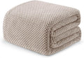 Exclusivo Mezcla Soft Waffle Fleece Bed Blanket Twin XL Size, Tan | Lightweight by ExclusivoMezcla