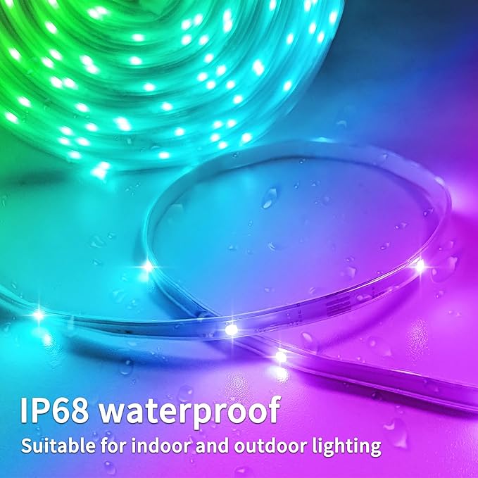 500ft Outdoor LED Strip Lights Waterproof,IP68 Outside Led Light Strips Waterproof,Color Changing with App/Remote Control,Music Sync RGB Outdoor Led Rope Lights for Bedroom（2 rolls of 250ft ）