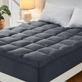 CYMULA Full Bed Mattress Topper, Grey Cooling Mattress Pad Cover, Thick Full Size Pillow Topper Soft with Deep Pockets, Washable Plush Down Alternative Fill Mattress Protector